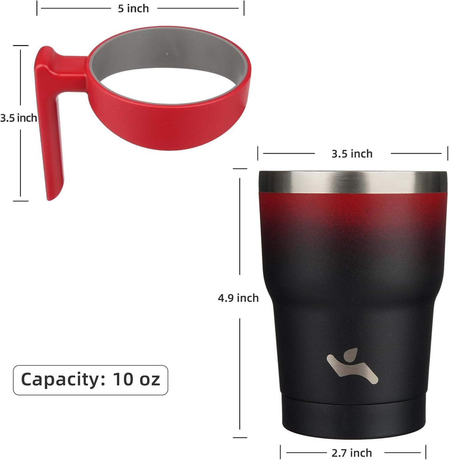 10 oz Tumbler with Handle and 2 Straw 2 Lid, Insulated Water Bottle Stainless Steel Vacuum Cup Reusable Travel Mug,Mystic Moon