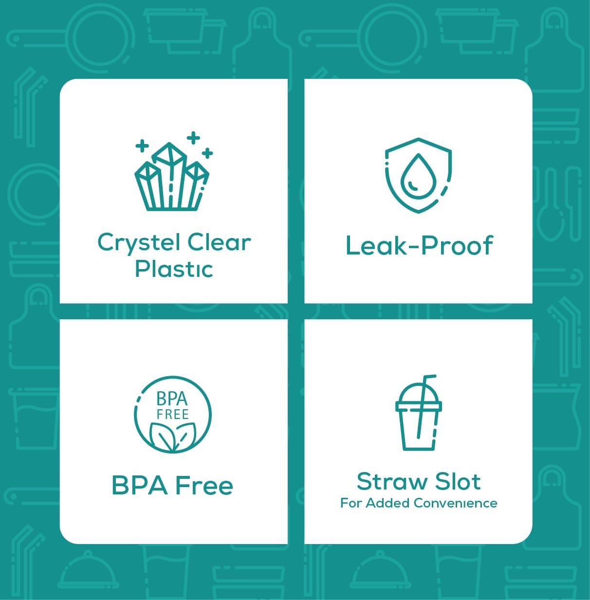 GUSTO [16 oz - 100 Count Clear Plastic Cups With Dome Lids - Perfect for Smoothies, Milkshakes, and To-Go Beverages (Formerly Comfy Package)