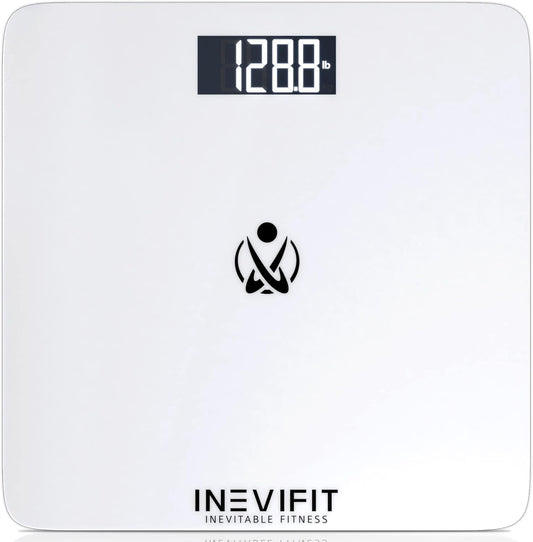 INEVIFIT Bathroom Scale, Highly Accurate Digital Bathroom Body Scale, Measures Weight up to 400 lbs. Includes Batteries