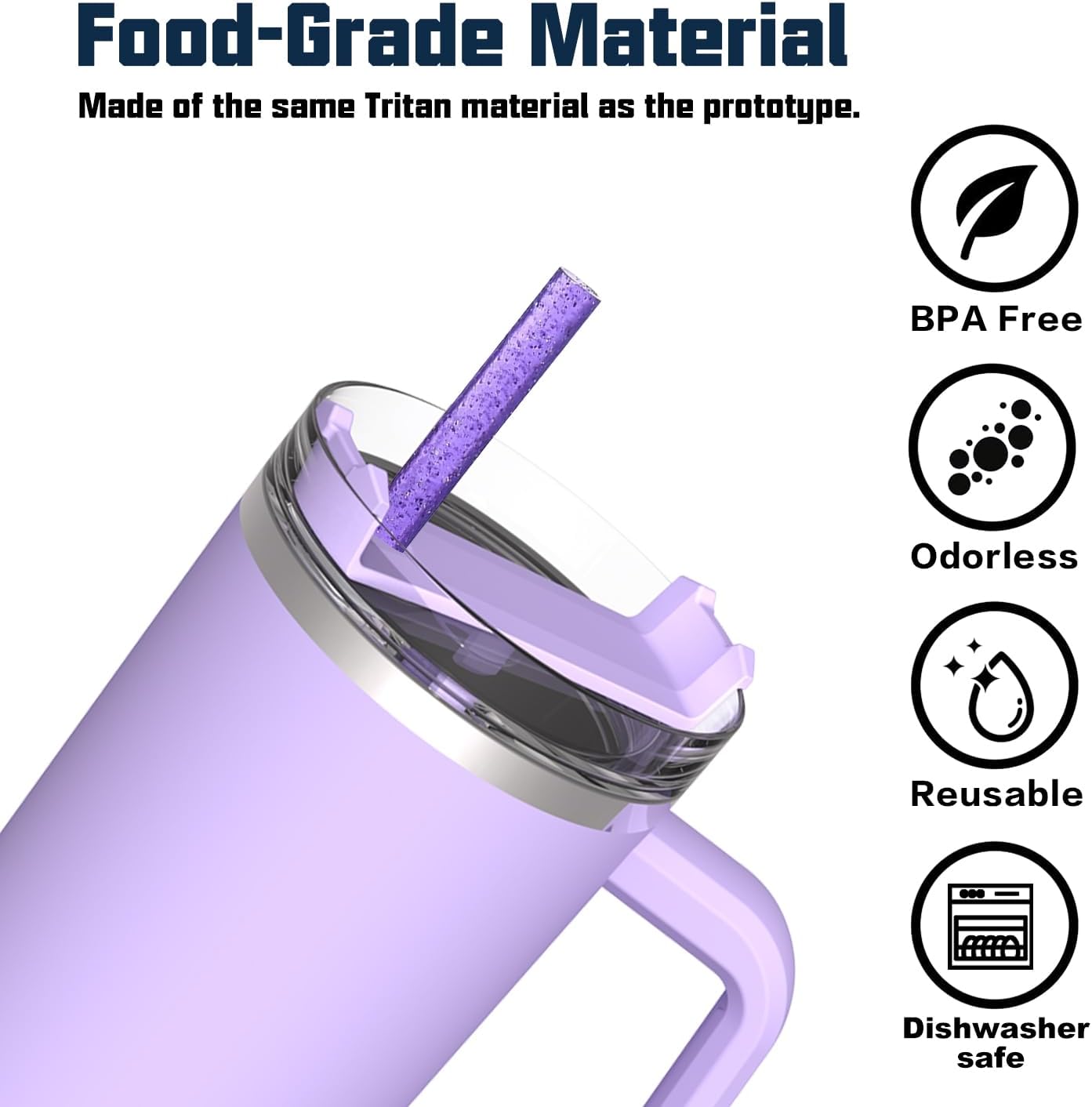 Replacement Straw for Stanley Cup 40 oz 30 oz Tumbler, 10 Pack 12.13-In Long Reusable Plastic Straw with Cleaning Brush, Dishwasher Safe