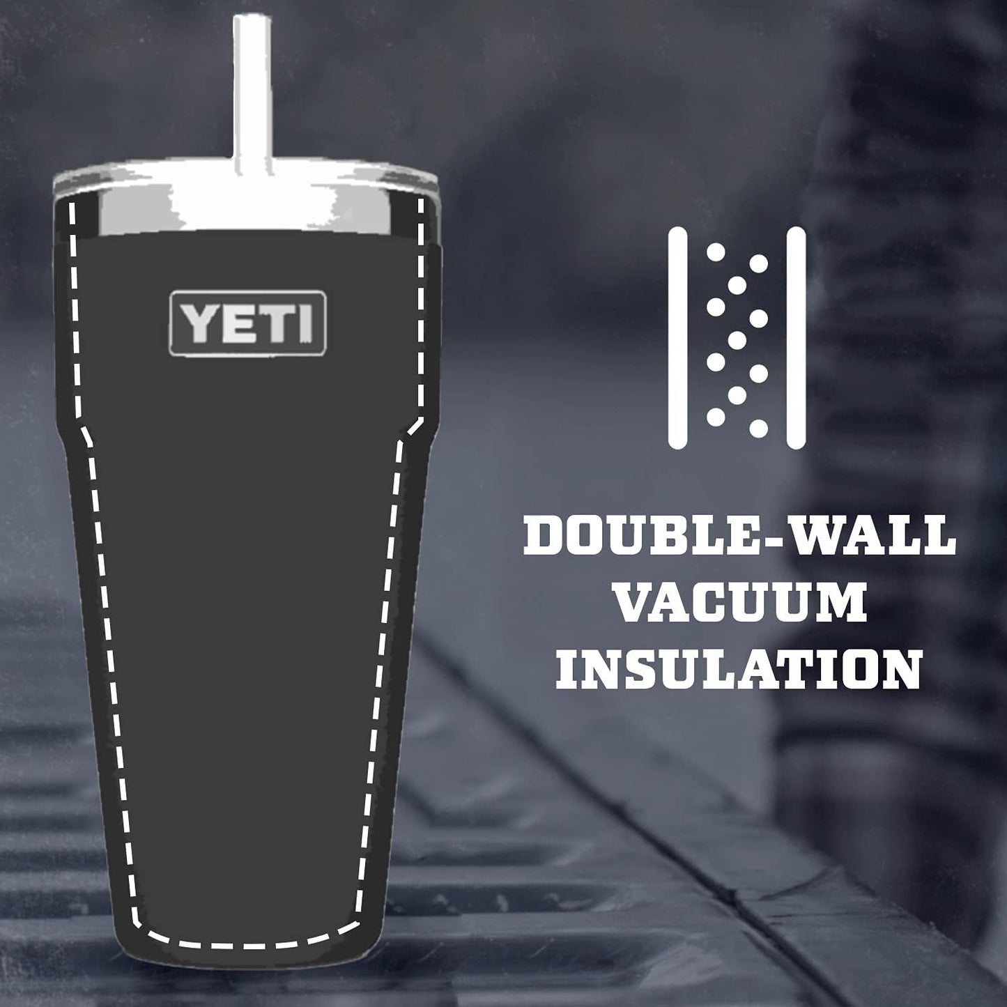 YETI Rambler 26 oz Straw Cup, Vacuum Insulated, Stainless Steel with Straw Lid