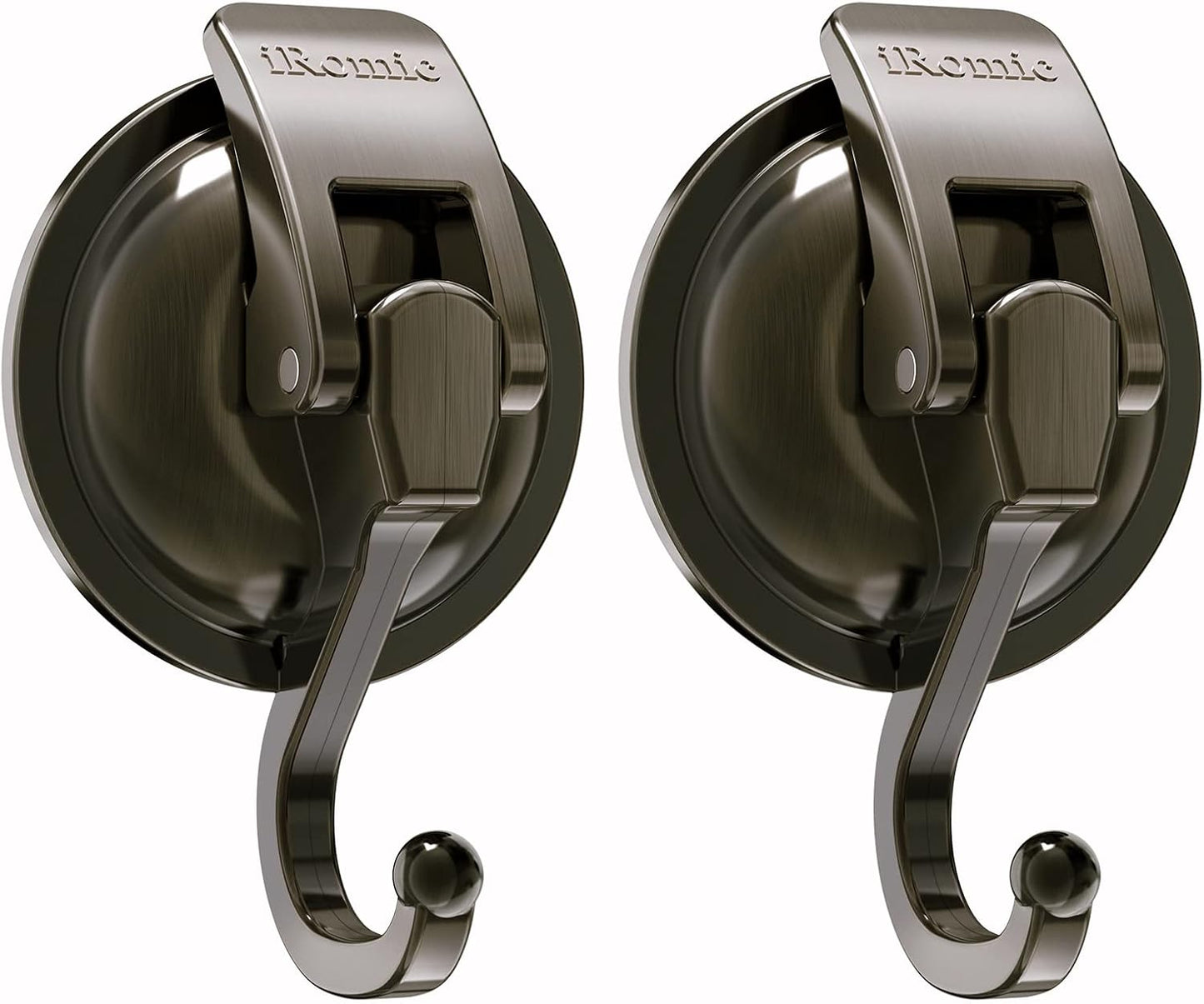 Heavy Duty Vacuum Suction Cup Hooks (2Pack) for Shower,Glass Window,Kitchen&Bathroom&Restroom Organization，Green Bronze.