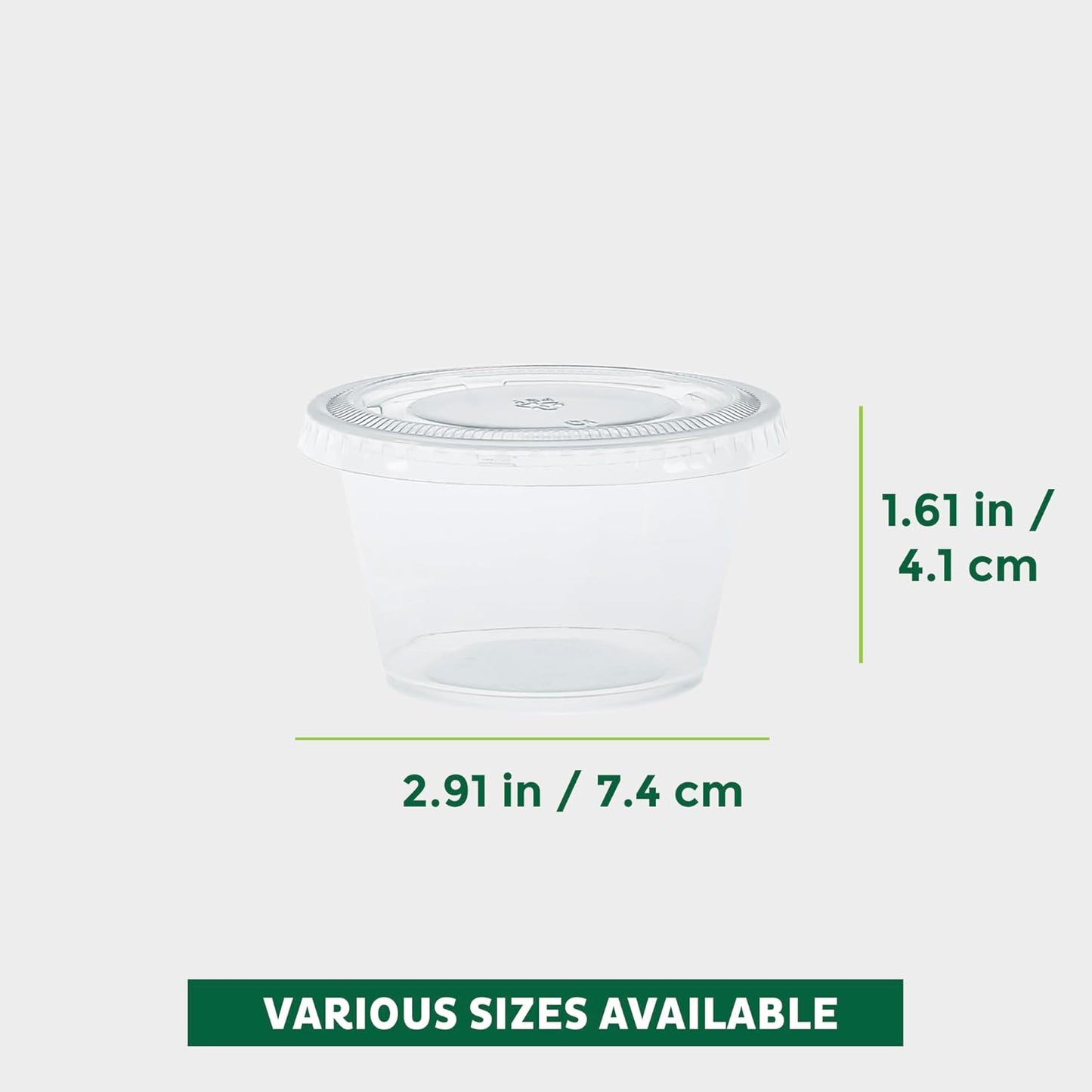 Freshware Plastic Portion Cups with Lids [4-Ounce, 100 Sets] - Souffle, Sampling, Sauce, Snack, Dressing, Jello Shot Cups, Plastic Containers, BPA Free