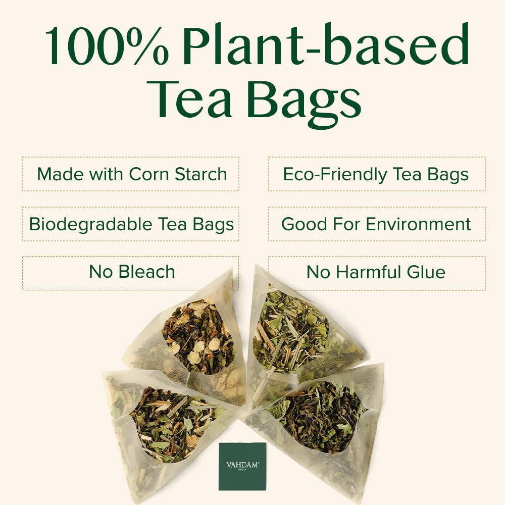 VAHDAM, High Mountain Oolong Tea Bags (100 Count) Non GMO, Gluten Free | High Grown Oolong Tea Leaves - Light & Floral | Resealable Ziplock Pouch