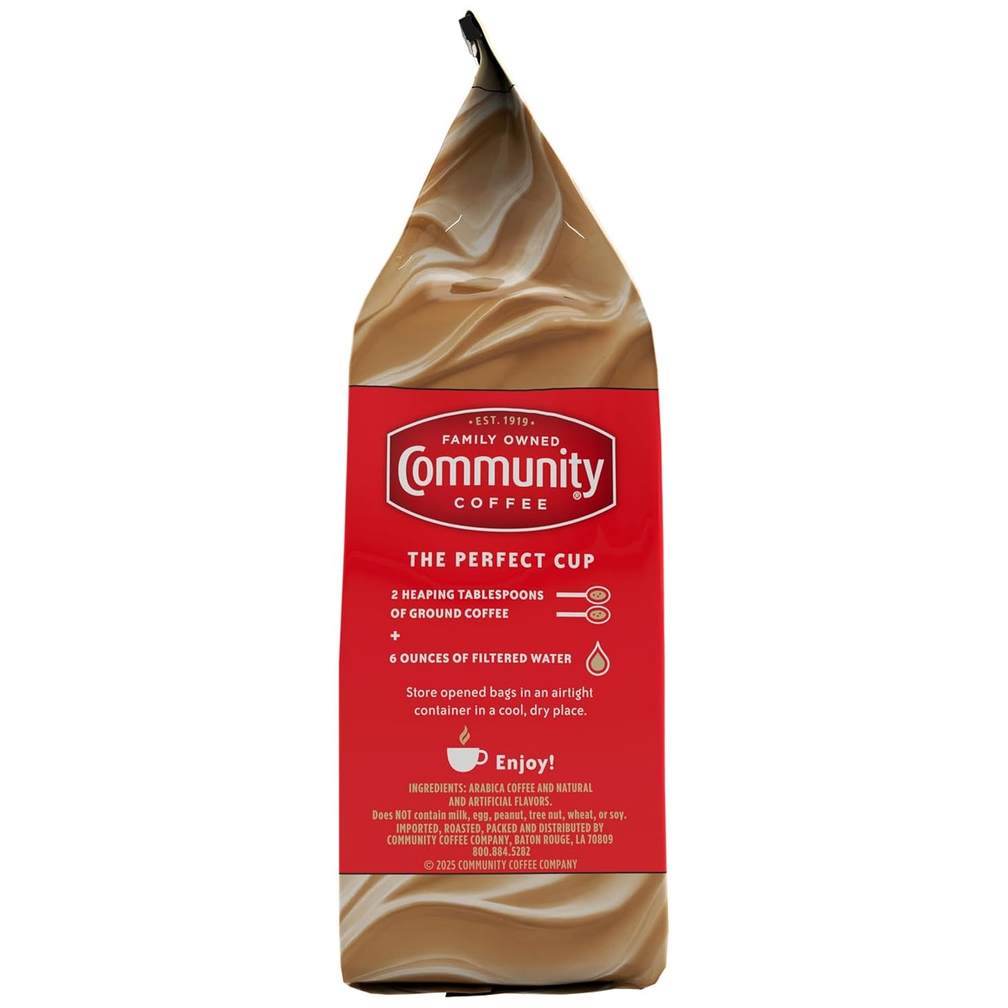Community Coffee Hazelnut Creme Flavored 72 Ounces, Medium Roast Ground Coffee, 12 Ounce Bag (Pack of 6)