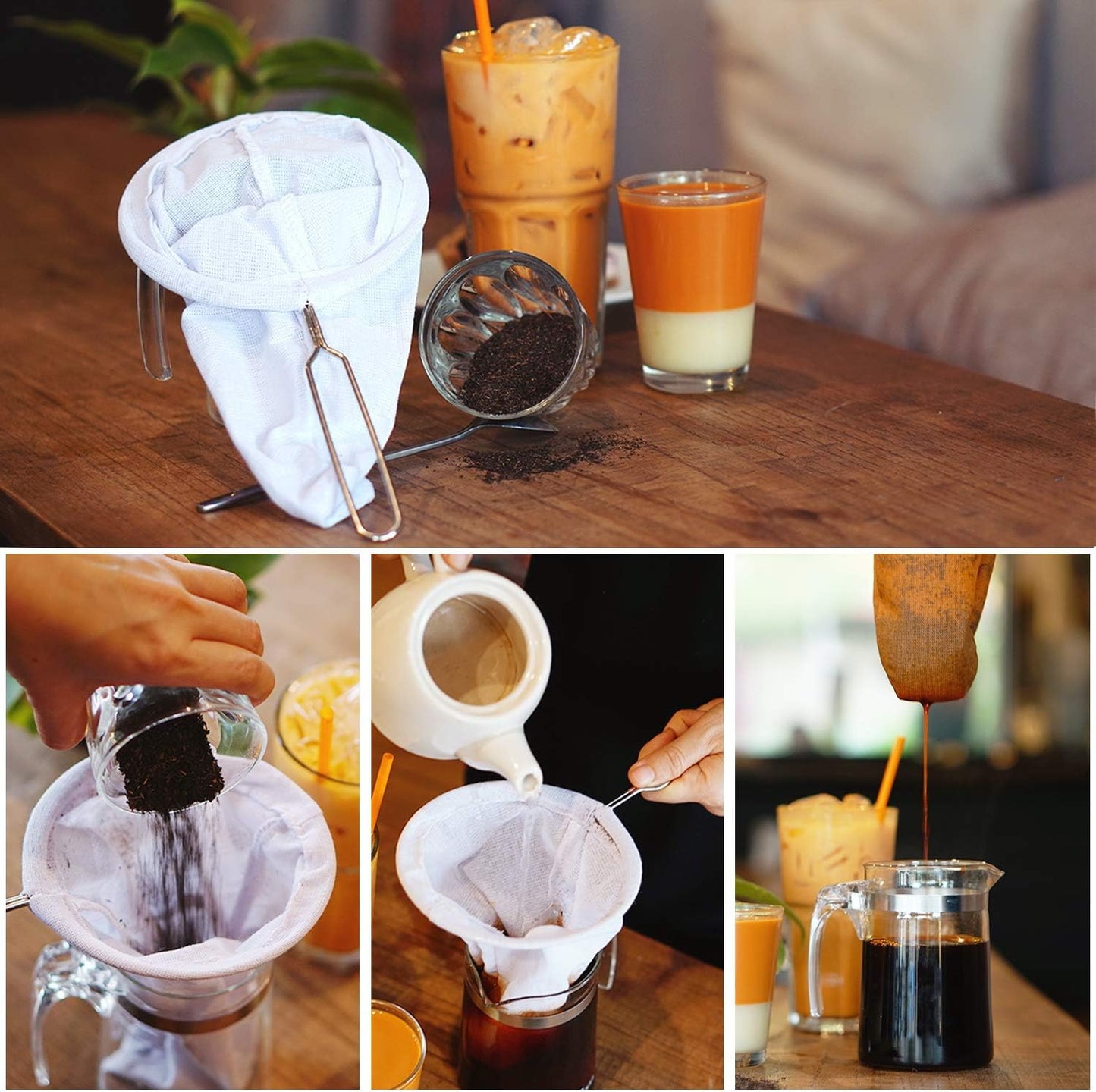 Tea Filter Reusable Stainless Steel Strainer, Friendly Using Durable, for a Healthier Tea Experience - Compatible with All Tea Types Includes Coffee Strainer Colador de Cafe Size 5.5 Inches