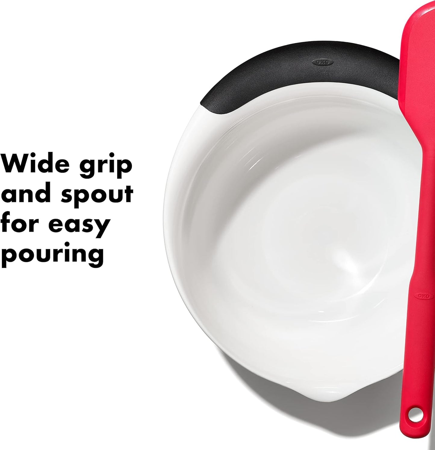 OXO Good Grips 3- Piece Plastic Mixing Bowl Set, 2500 ml,White/Black