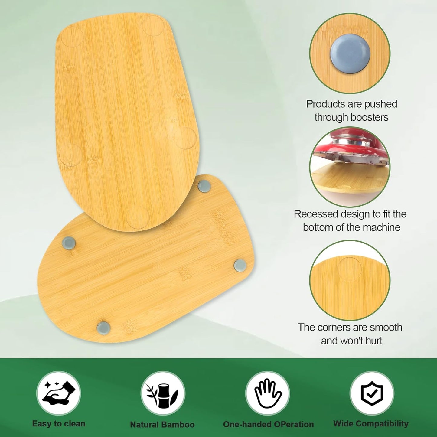 Compatible with Kitchen aid 4.5-5 Qt Bamboo Mixer Slider - Appliance Slider for Tilt Head Kitchen aid Stand Mixer Artisan, Countertop Storage Mover Sliding Tray (4.5-5 Qt with Foot Slot - Natural)