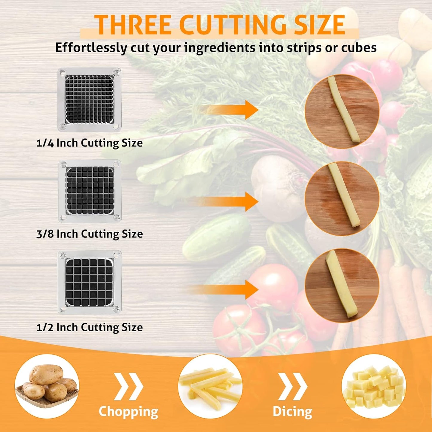 WICHEMI Replacement 1/4" Stainless Steel Chopper Blade for Commercial Vegetable Chopper