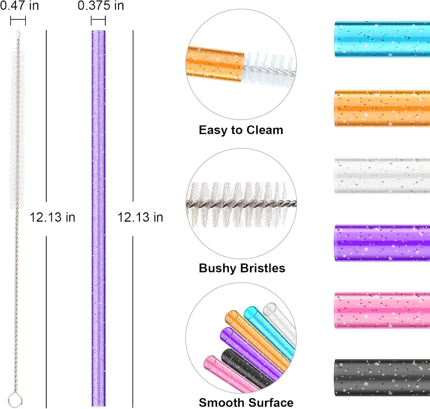 Replacement Straws for Stanley|Owala|Simple Modern 40 oz 30 oz 64 oz Tumbler, Reusable Color Drinking Straws with Cleaning Brush for Stanley Cup Accessorie，BPA Free, Dishwasher Safe