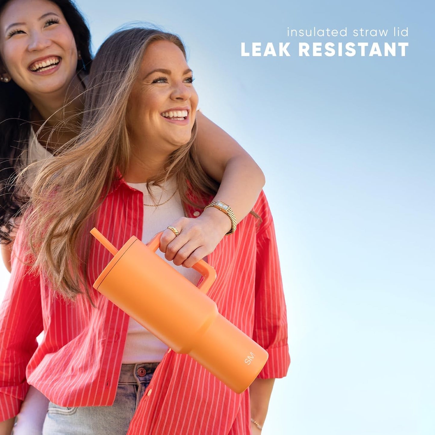 Simple Modern 30 oz Trek Tumbler with Handle and Straw Lid | Cup Holder Friendly Insulated Stainless Steel Travel Mug | Almond Birch (Pack of 12)