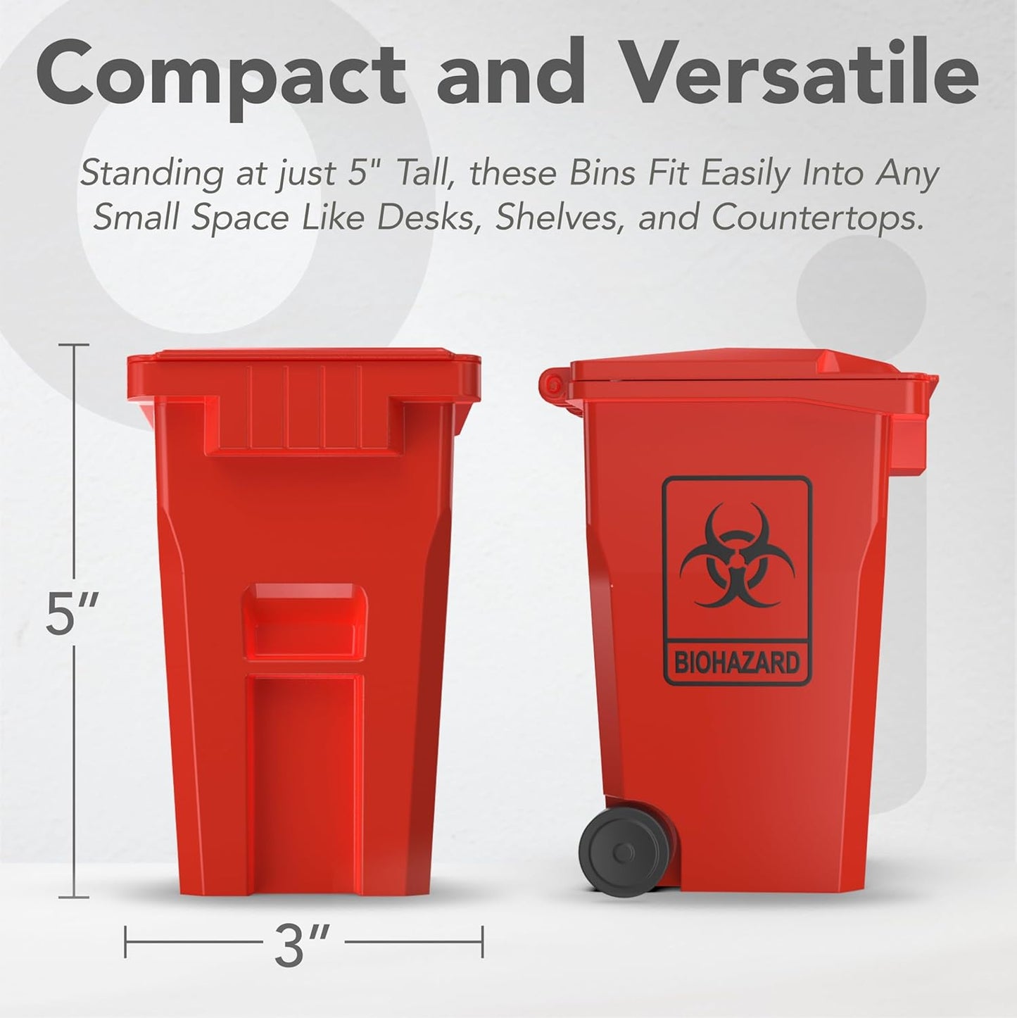 Wiosi Mini Garbage Trash Pen Holder for Desk and Tiny Recycle Bin Pencil Holder Red & Yellow, Pack of 2 - Storage for Pencil & Pen | Office Stationery to Organize The Desk | Ideal for Student Work