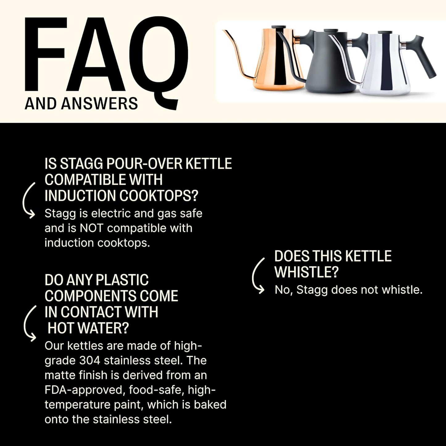 Fellow Stagg Stovetop Pour-Over Coffee and Tea Kettle - Gooseneck Teapot with Precision Pour Spout, Built-In Thermometer, Matte Black, 1 Liter