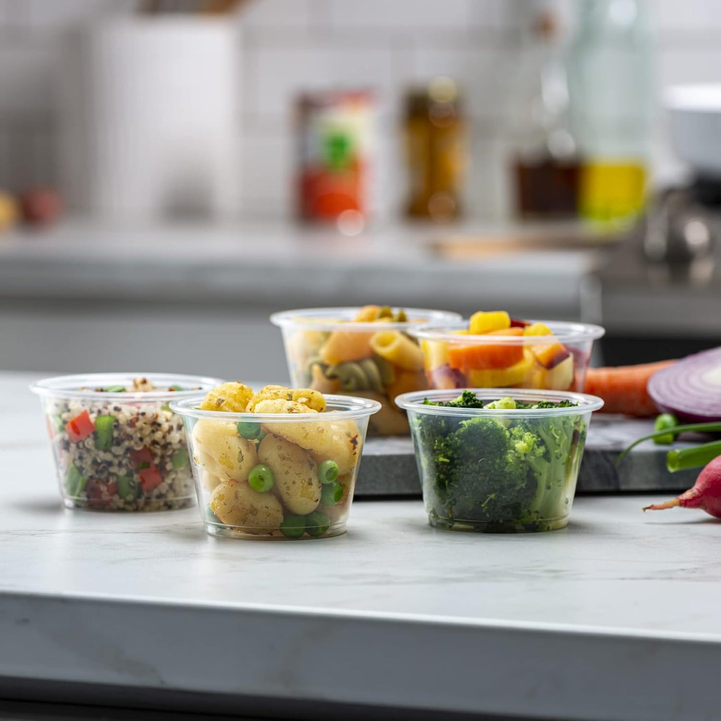 {4 oz,200 Cups} Clear Diposable Plastic Portion Cups No Lids, Small Mini Containers For Portion Controll, Jello Shots, Meal Prep, Sauce Cups, Slime, Crafts, Disposable Souffle Cups & Much more