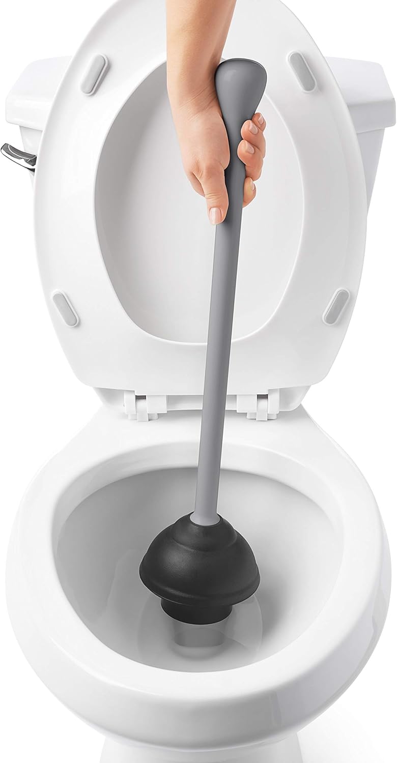 OXO Good Grips Toilet Plunger with Holder - Gray 6.3 x 24