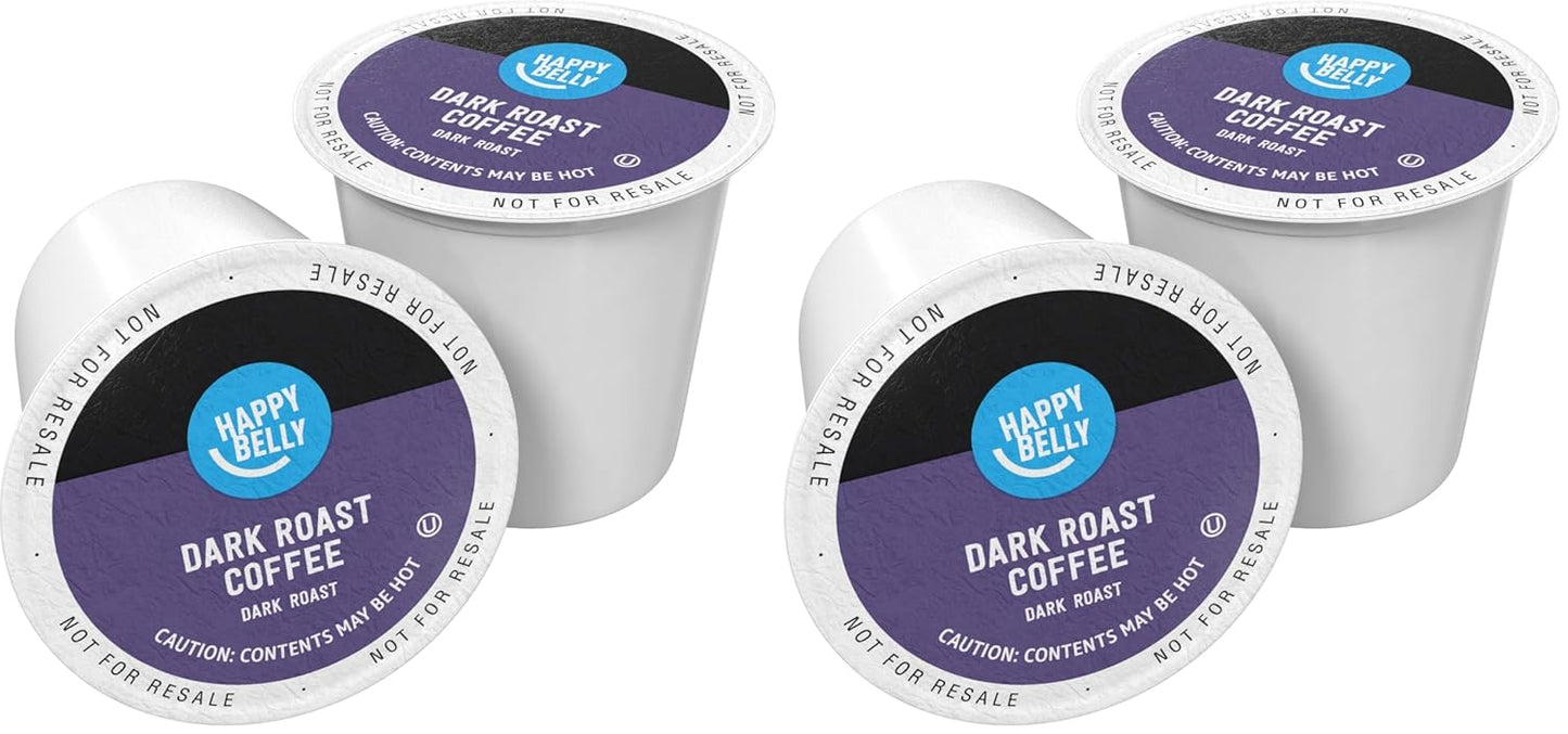 Amazon Brand - Happy Belly Dark Roast Coffee Pods, Compatible with Keurig 2.0 K-Cup Brewers, 100 Count (Pack of 2)