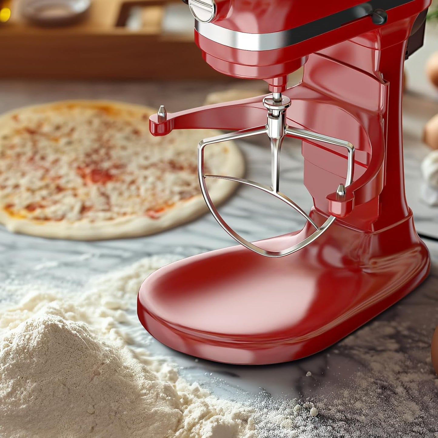 Stainless Steel Flat Beater for KitchenAid 5Plus-6Qt Bowl-Lift Stand Mixer, Paddle Attachment for Kitchenaid Mixer, Heavy Duty and Dishwasher Safe