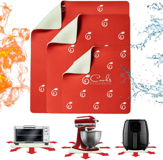 3 Pack Heat Resistant Mats for Countertop – Heat Pad Protector & Appliance Sliders for Kitchen – Cut to fit, Compatible with Ninja, Cuisinart, KitchenAid, Keurig & More