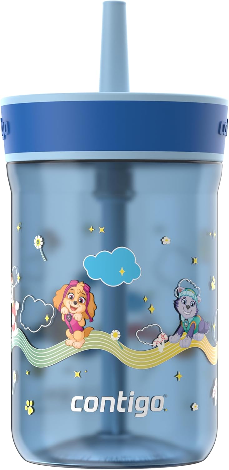 Contigo Leighton Tumbler with Straw, 14 oz, Cool Lime PAW Patrol (Color changing straw); Glacier PAW Patrol (Color changing body) (Pack of 8)