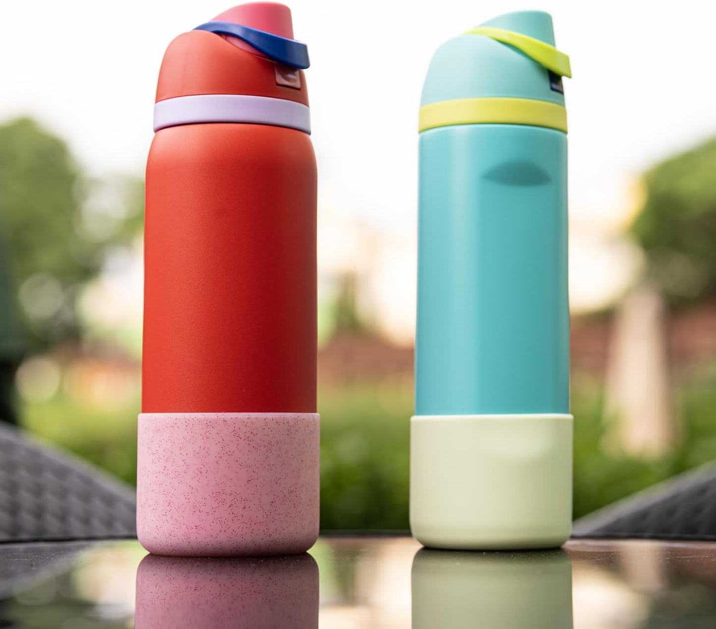 Silicone Water Bottle Boot for Owala 40 oz, Anti-Slip Protective Sleeve for Owala Twist & FreeSip & Flip Stainless Steel Water Bottle, Boot Bottom Base (Glitter Pink)