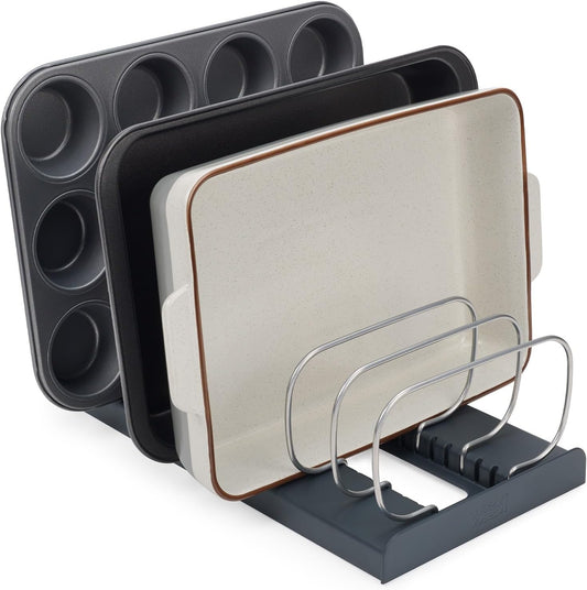 Joseph Joseph DrawerStore Cookware Organizer, Baking Tray Rack, Space Saving Storage for Pans, Lids, Cutting Boards
