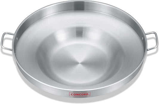 Concord Stainless Steel Comal Frying Bowl Cookware (22"), silver (S4008 S4812 S5612)