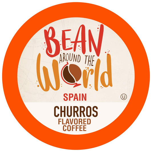 Bean Around The World Churro Flavored Coffee Compatible With 2.0 Keurig K Cup Brewers, 40 Count