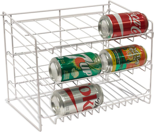 Atlantic Gravity-Fed Compact Single Canrack - Kitchen Organizer, Durable Steel Construction, Size Fits Most Pantries, PN1002 in White