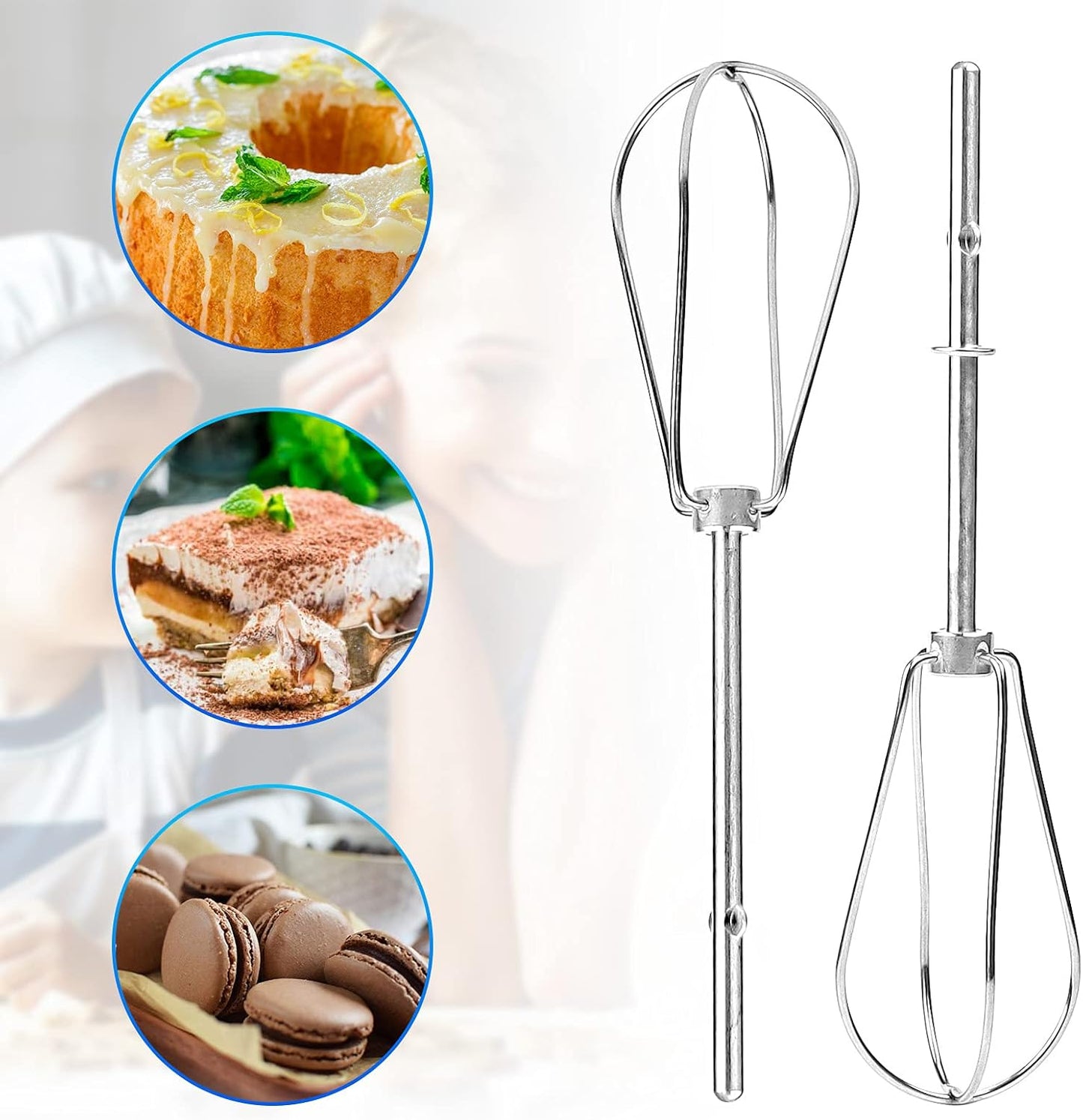 Hand Mixer Turbo Beater for Kitchen Aid W10490648 Replaces KHM2B, KHM5, AP5644233, PS4082859, W10240913 (2 PACK) by AMI PARTS