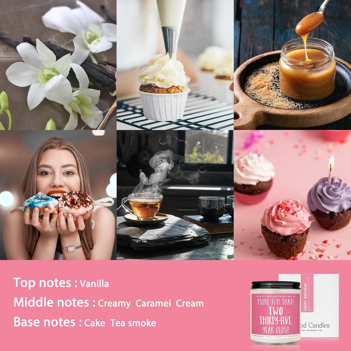 70th Birthday Gifts for Women, Perfect Birthday Present, Funny Presents for Mom, Friends, Wife, Sister, 7oz Vanilla Cream-Scented Candle