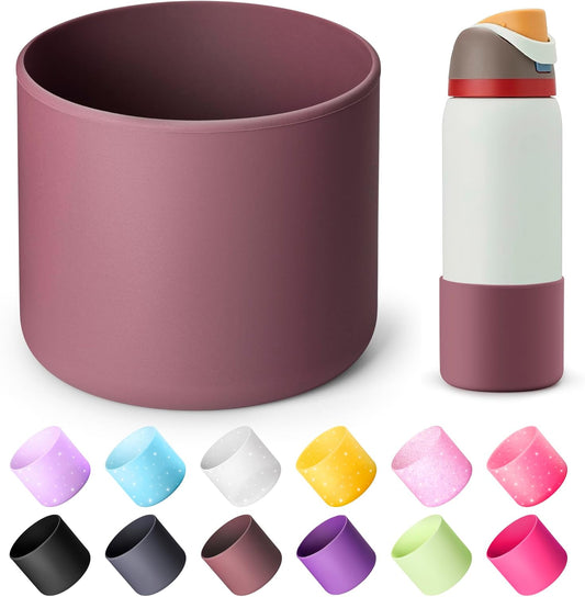 Silicone Water Bottle Boot for Owala 40 oz, Anti-Slip Protective Sleeve for Owala Twist & FreeSip & Flip Stainless Steel Water Bottle, Boot Bottom Base for Owala (Reddish Brown)