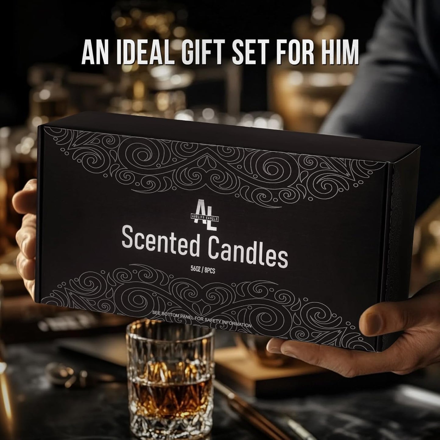 Scented Candles Set - 8 Pack Soy Jar Candle for Home Scented, Aromatherapy Candle Gifts for Men, Women and Birthday, Masculine Home Fragrance Candle