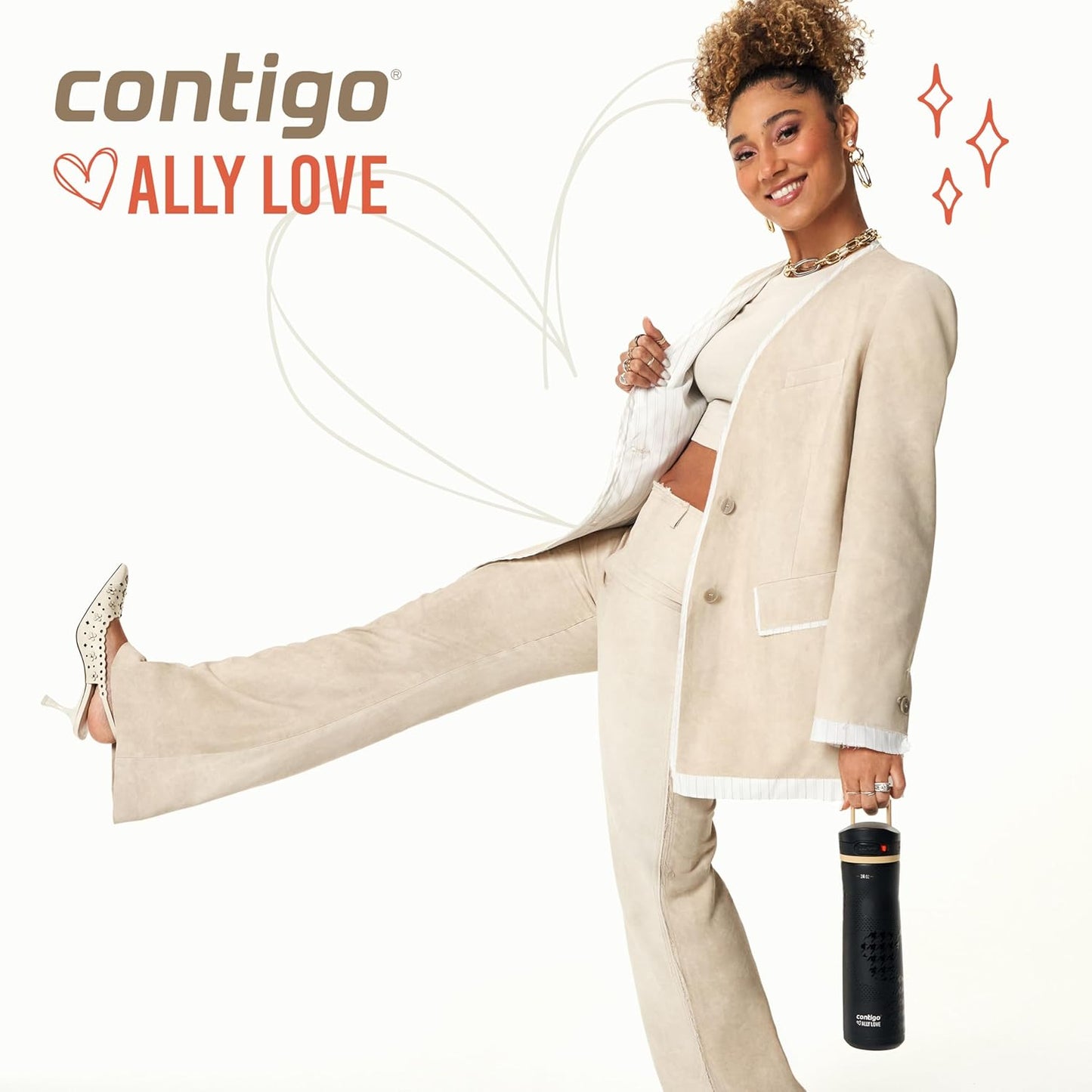 Contigo x Ally Love Jackson Chill 2.0, Stainless Steel, Spill Proof Water Bottle with AutoPop Lid, BPA Free, 24oz, Violet