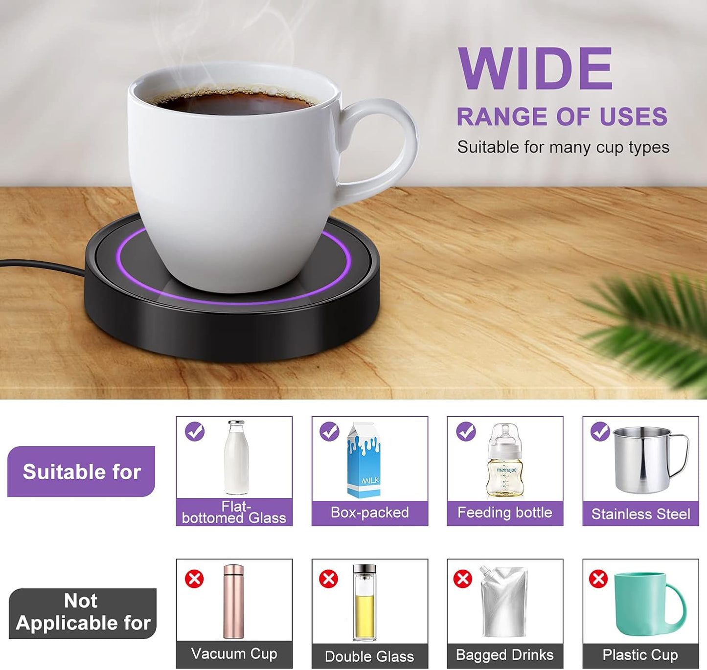 Coffee Mug Warmer - Auto On/Off Gravity-induction Mug Warmer for Office Desk and Family Living Room