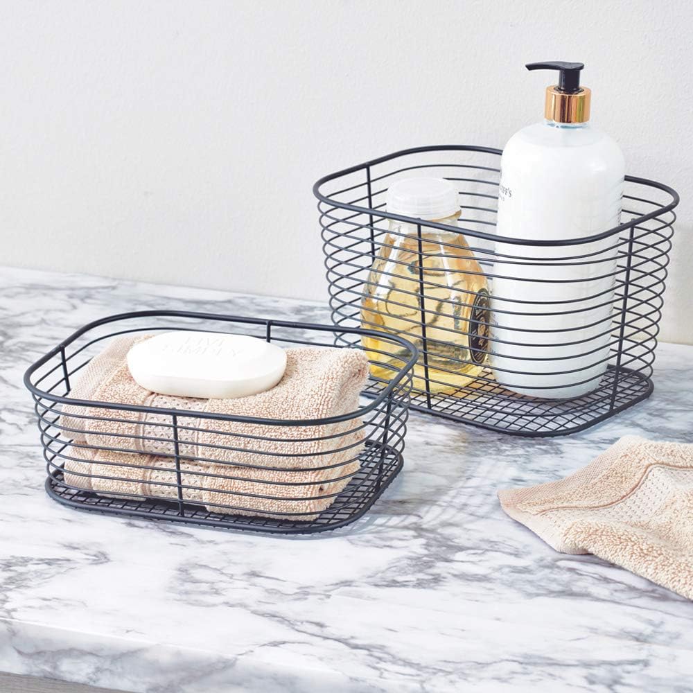 iDesign Vienna Vanity Cosmetics and Makeup Storage, Bathroom, Countertop, and Desk, Set of 1, Basket - Small