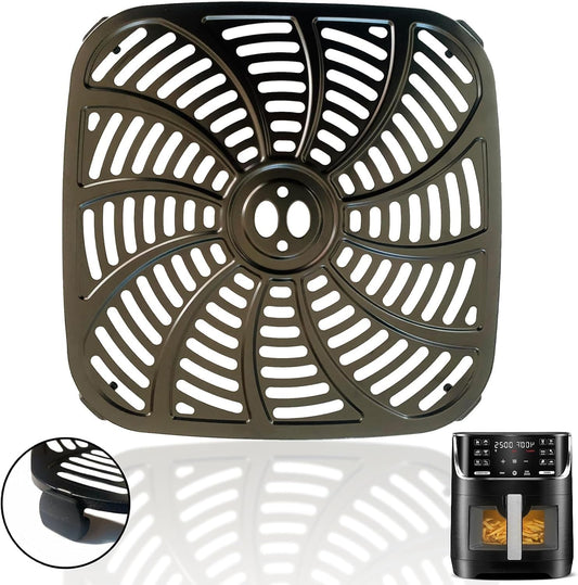 8QT Square Air Fryer Tray for Gourmia GAF824 Air Fryers, Upgraded Double Layer Nonstick Coating Air Fryer Grill Pan Crisper Plate Rack Grate Shelf for 8QT Gourmia Air Fryer, Dishwasher Safe