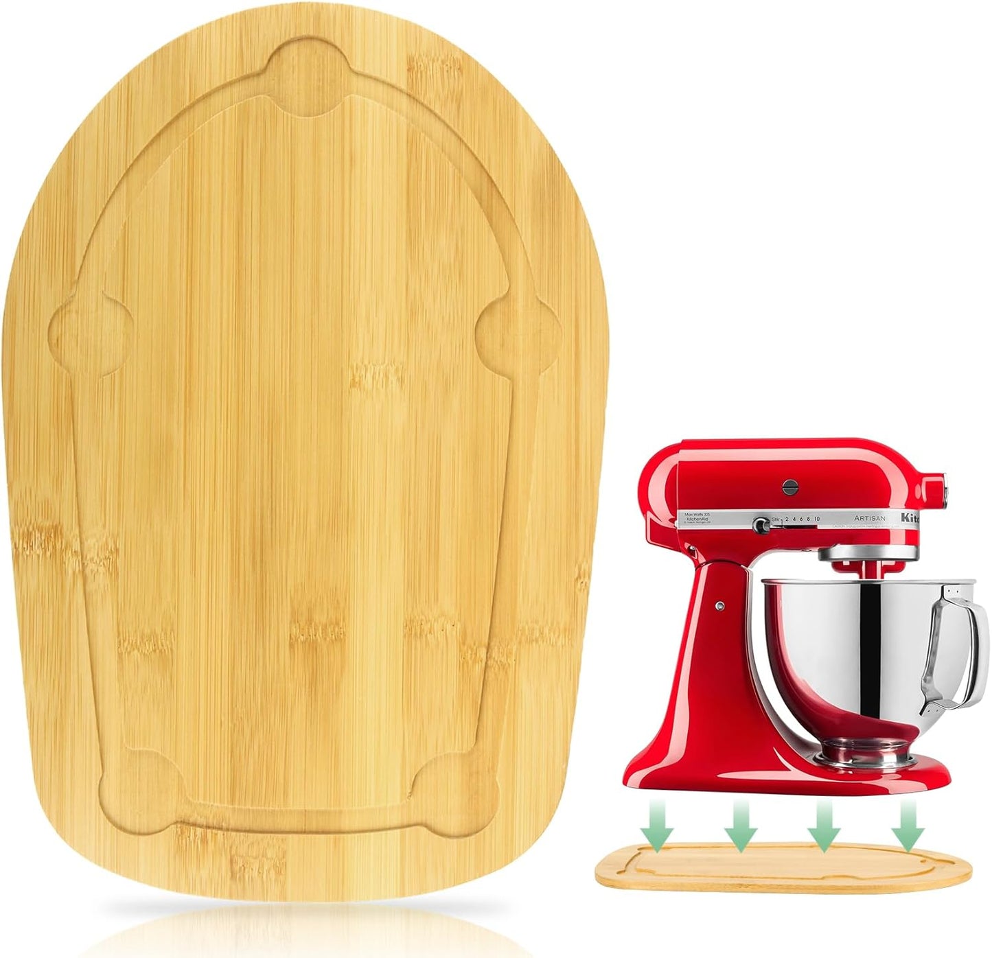 Mixer Slider Compatible with Kitchen aid Bowl Lift 4 .5-5 Qt Stand Mixer Bamboo - Kitchen Countertop Storage Mover Sliding Caddy for Kitchen Aid 4 .5-5 Qt Mixer(4.5-5 Qt with Foot Slot 1 - Natural)