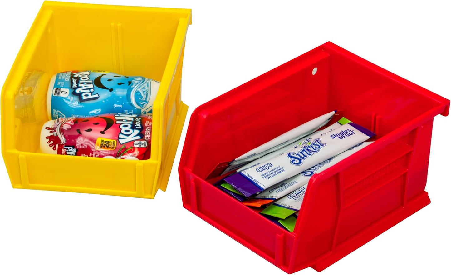 Akro-Mils Storage Bins 30210, Plastic | Stackable | Hanging Design | 5" x 4" x 3" | Yellow | Pack of 24