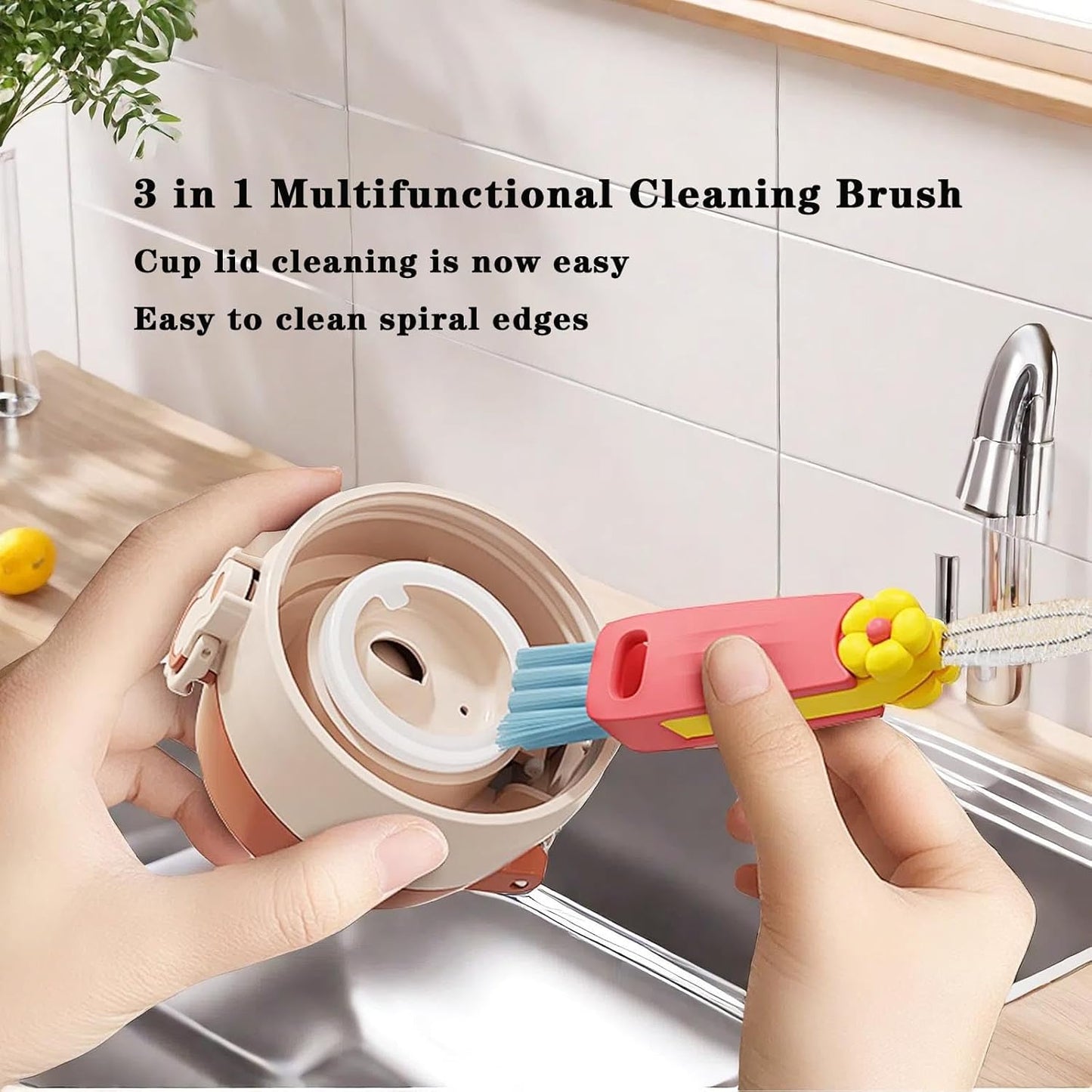 Straw Cleaner Brush Extra Long 13 inch for Stanley Yeti Tumbler Cup Straw Cleaner Brush Kit and 3 in 1 Cup Lid Cleaning Brush Multifunctional Water Bottle Brushes for Cleaning