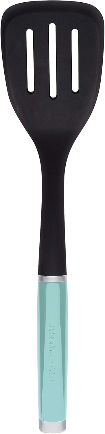 KitchenAid Classic Nylon Slotted Turner, 13.66-Inch, Aqua Sky