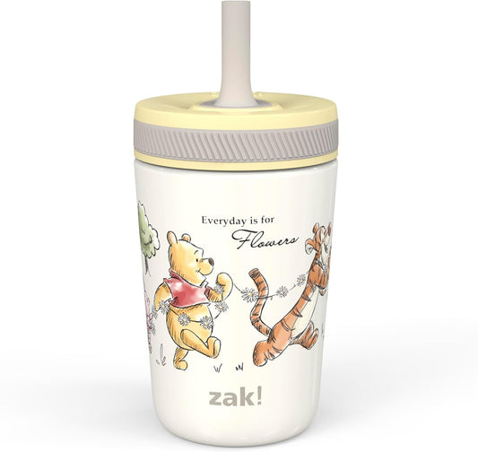 Zak Designs Disney Winnie the Pooh Kelso Toddler Cups For Travel or At Home, 12oz Vacuum Insulated Stainless Steel Sippy Cup With Leak-Proof Design is Perfect For Kids (Winnie the Pooh & Friends)