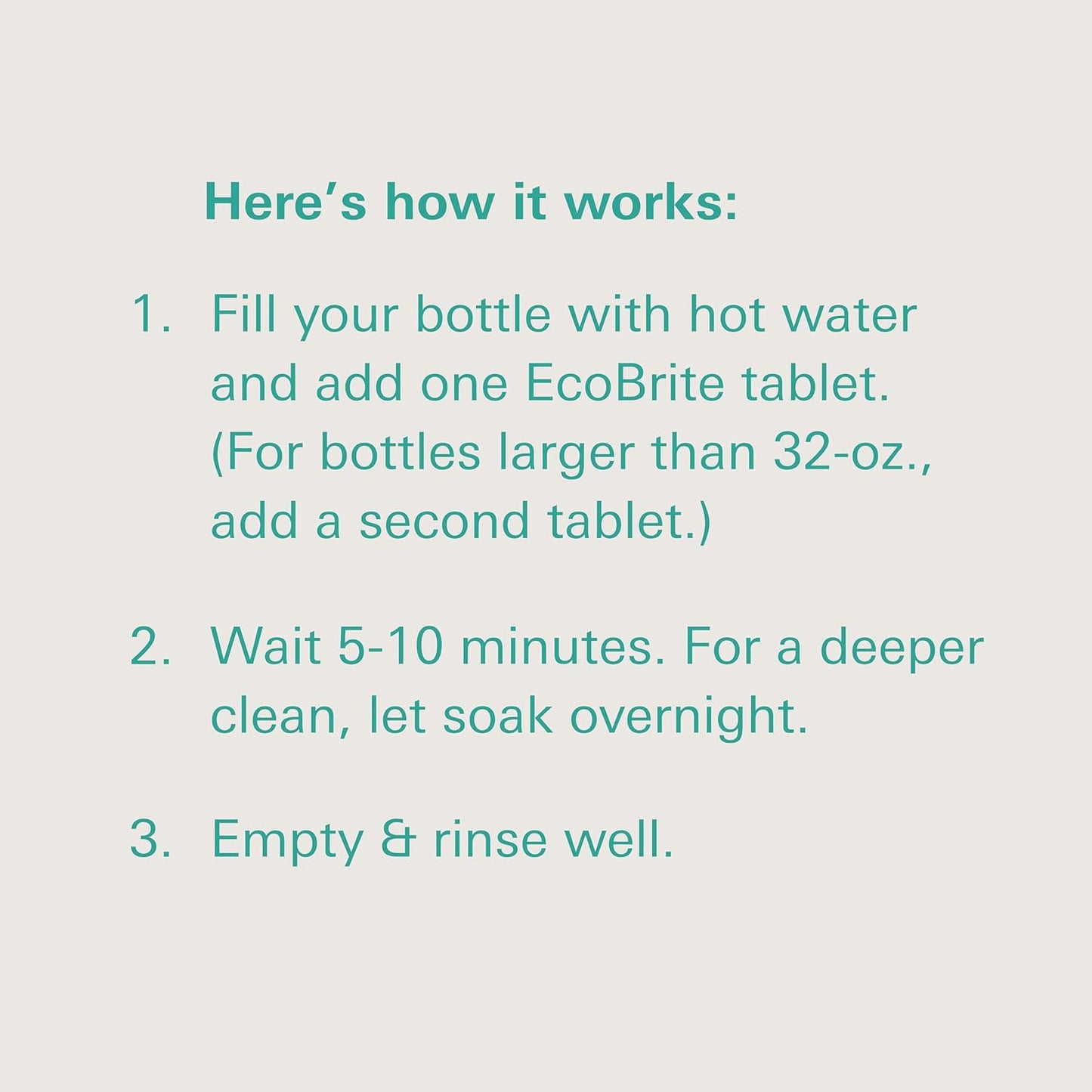 Owala EcoBrite All Natural, Powerful Cleaning Tablets, Cleans Stainless Steel, Tumbler, Insulated, Reusable, and Plastic Water Bottles, Chlorine and Phosphate Free (Pack of 10)