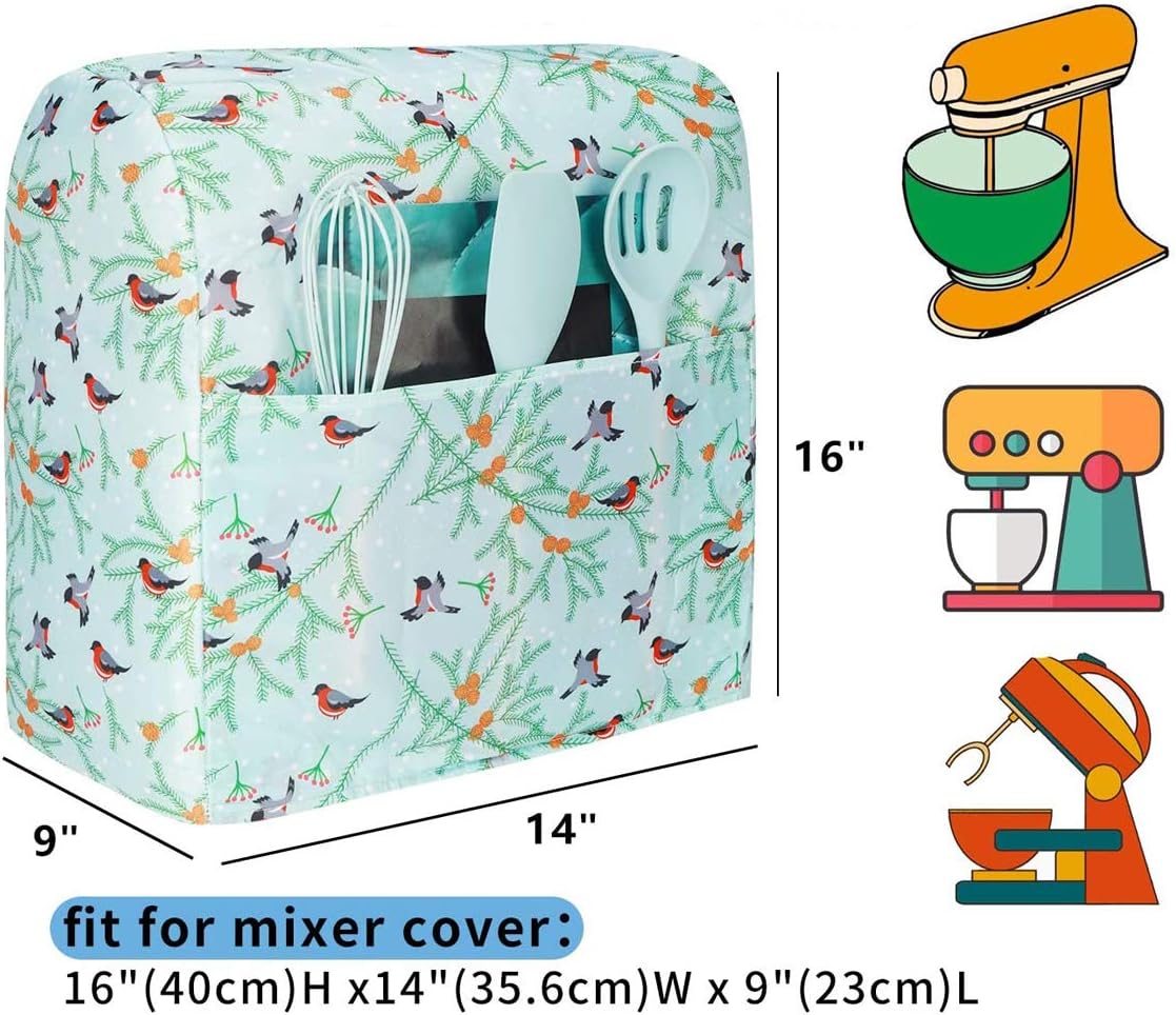 Kitchen Aid Mixer Cover Compatible with 6-8 Quarts Kitchen Aid/Hamilton Stand Mixer/Tilt Head & Bowl Lift Model,Bird Print Mixer Cover Pioneer Woman Kitchen Accessories,Kitchen Aid Mixer Accessories