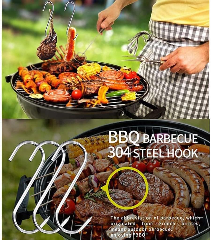 ARTOYS Meat Hooks (4''×4MM), 20Pack,Stainless Steel 304 Butcher's Hook, Meat Hook Tool for Hunting,Hanging, Drying, Butchering, Smoking, BBQ, Grilling Set.