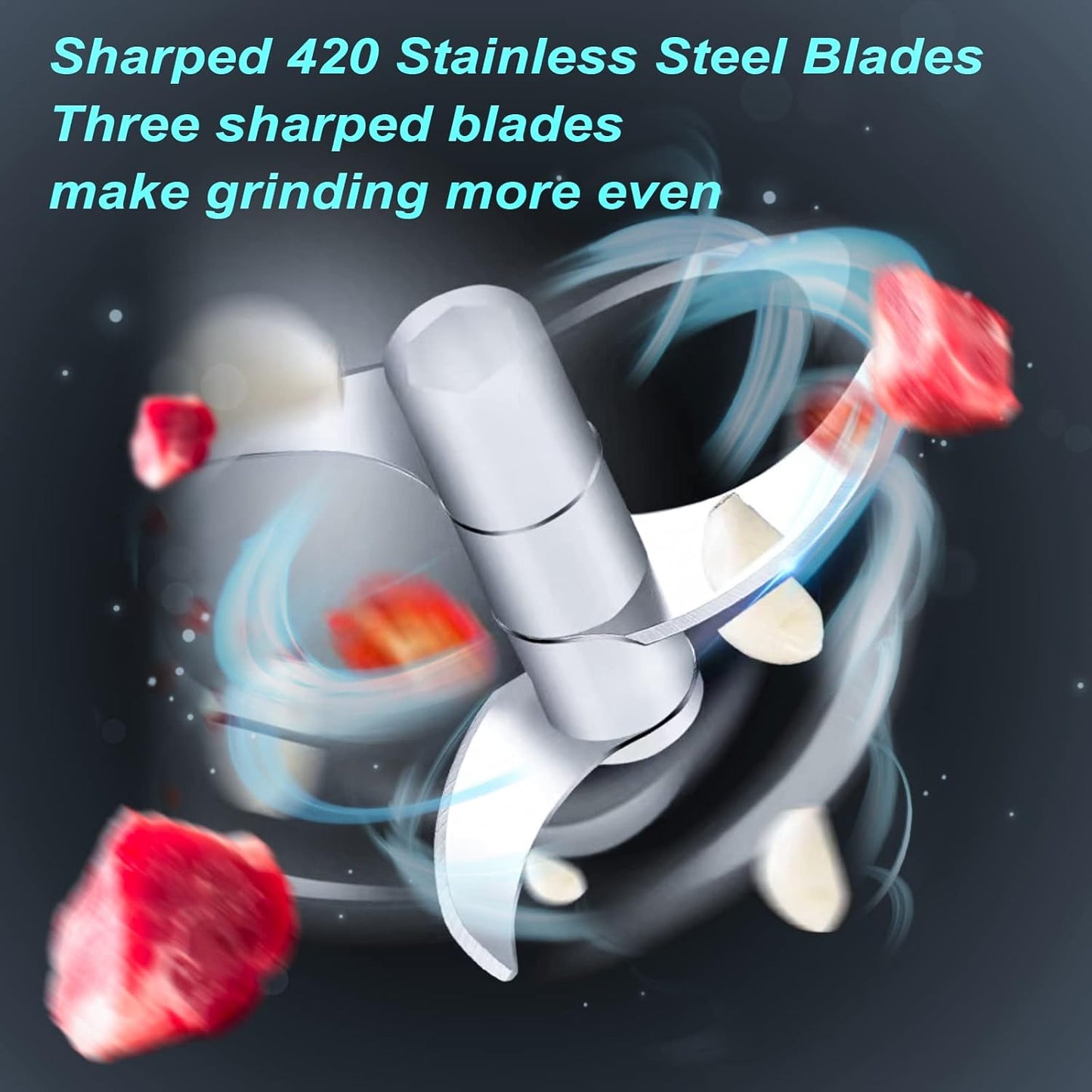 Vegetable Chopper, 100ML Electric Garlic Chopper, USB Rechargeable Mini Blender, Powerful Small Food Processor, Blender to Vegetable, Wireless Food Cutter for Ginger, Chili, Fruit, Meat, etc