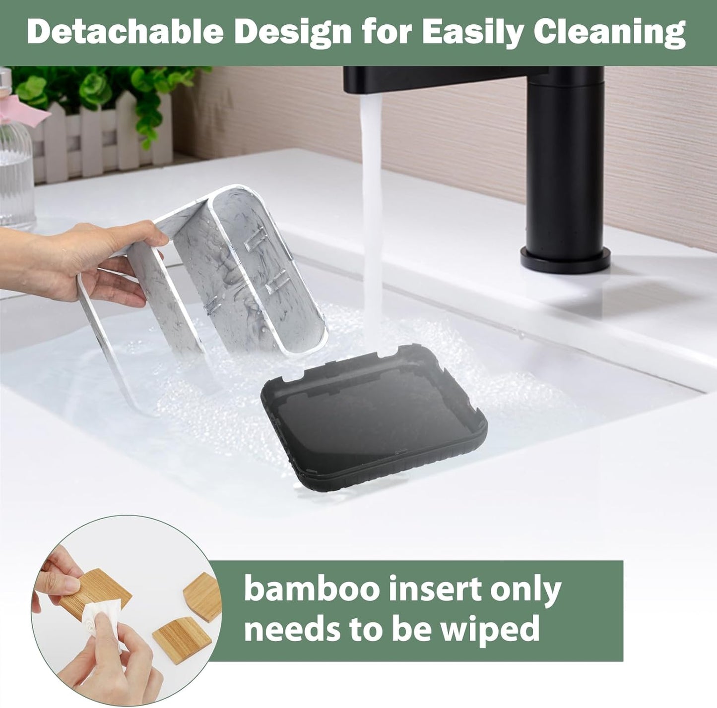 Chintu Toothbrush Holders for Bathroom Counter Organizer - 6 Slots Kids Tooth Brushing Holder Rustic Toothbrush and Toothpaste Holder for Vanity Organization Farmhouse Electric Toothbrush Caddy Black