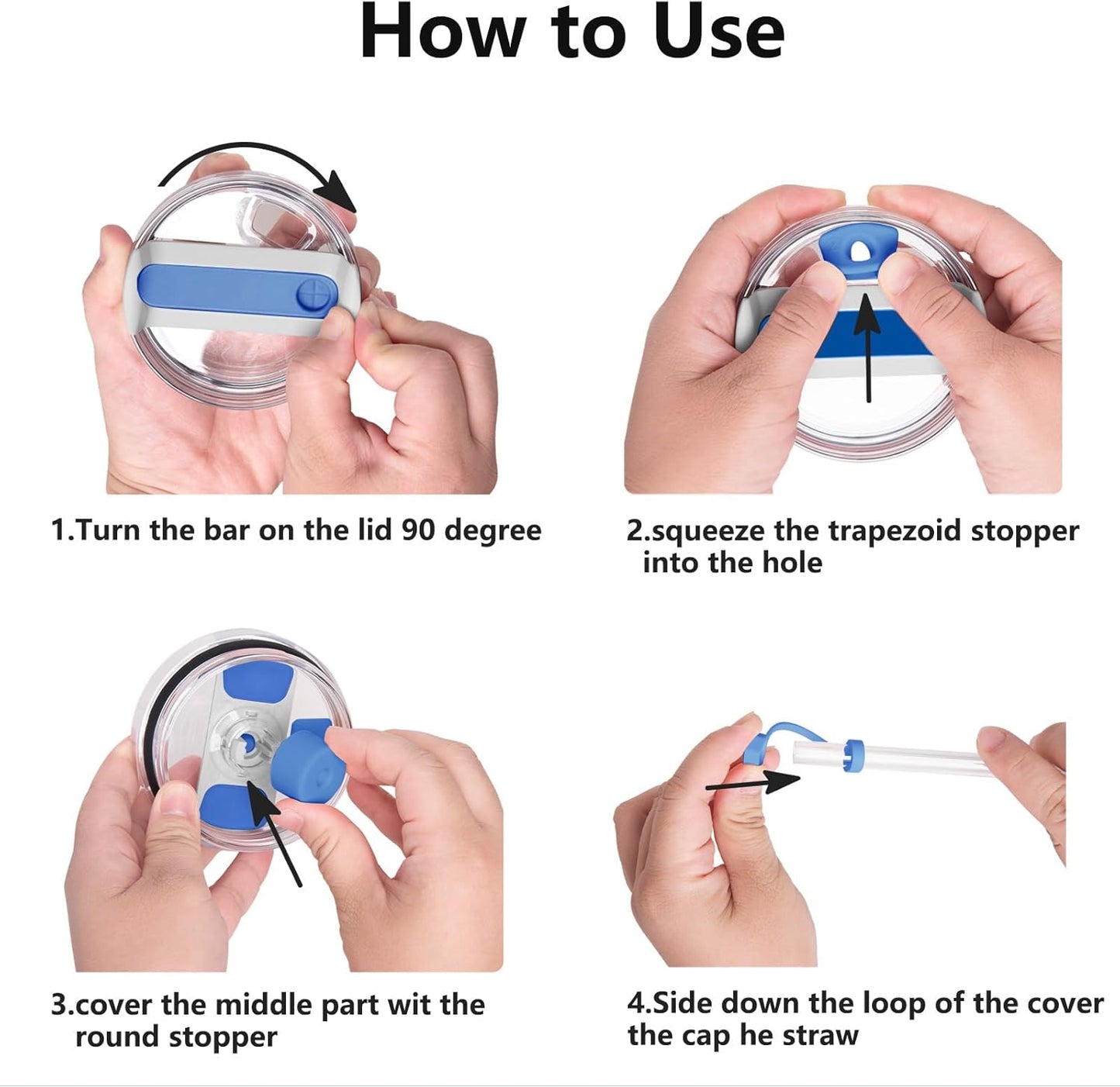 Silicone Spill Stopper Set Compatible with Stanley Cup 2.0 30oz & 40oz with Straw Cover (Set of 2, Iris)