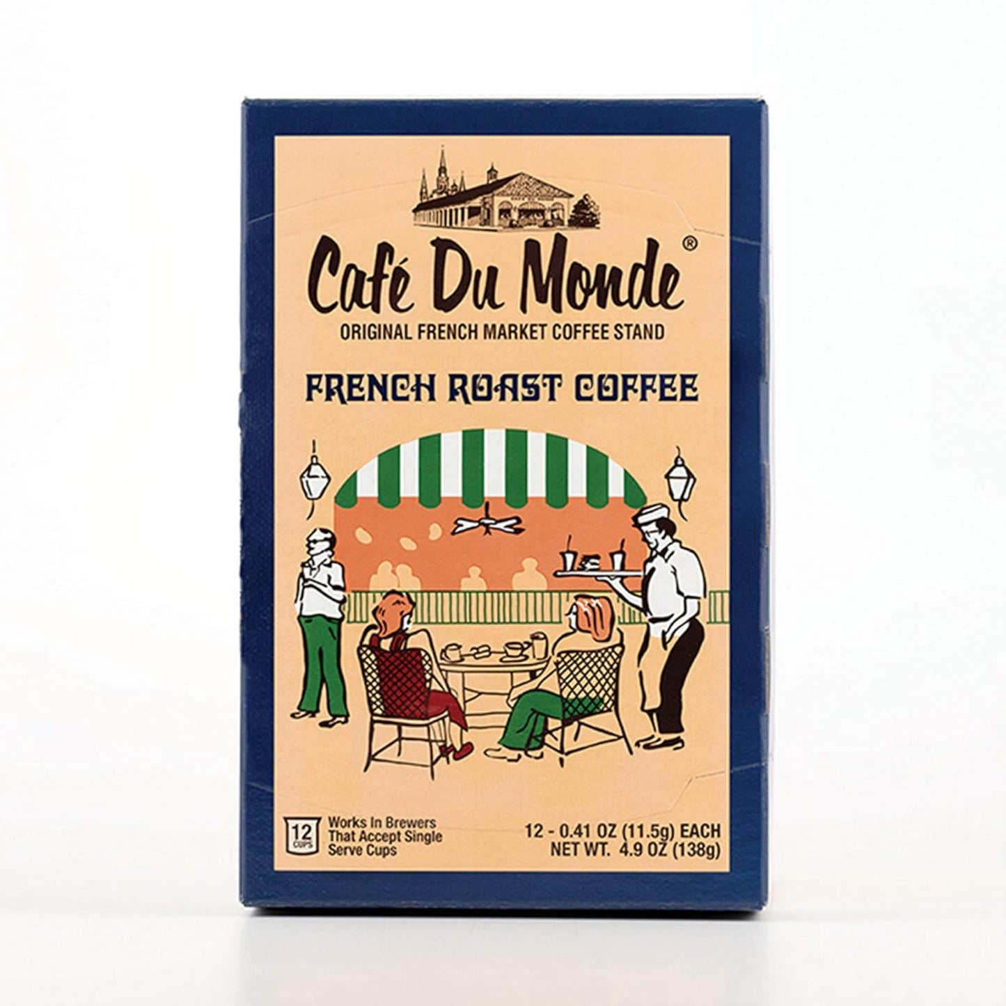 Cafe Du Monde Coffee French Roast Single-Serve Cup Pods, 12 Count