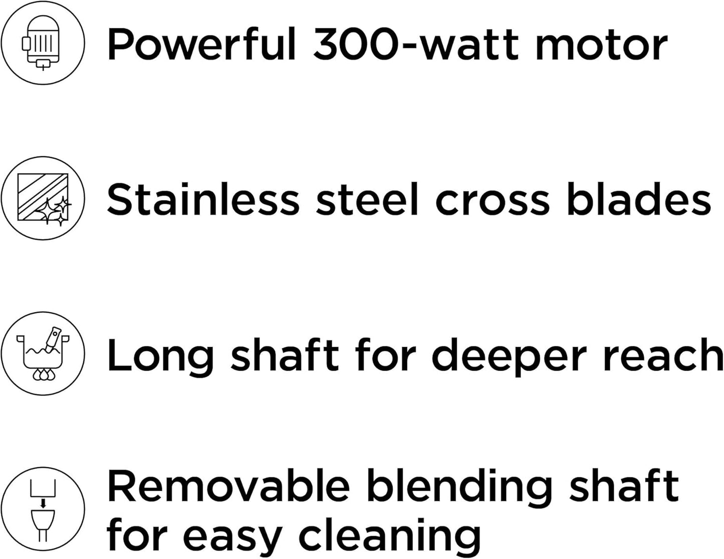 Chefman Immersion Stick Hand Blender with Stainless Steel Blades, Powerful Electric Ice Crushing 2-Speed Control Handheld Food Mixer, Purees, Smoothies, Shakes, Sauces & Soups, Red