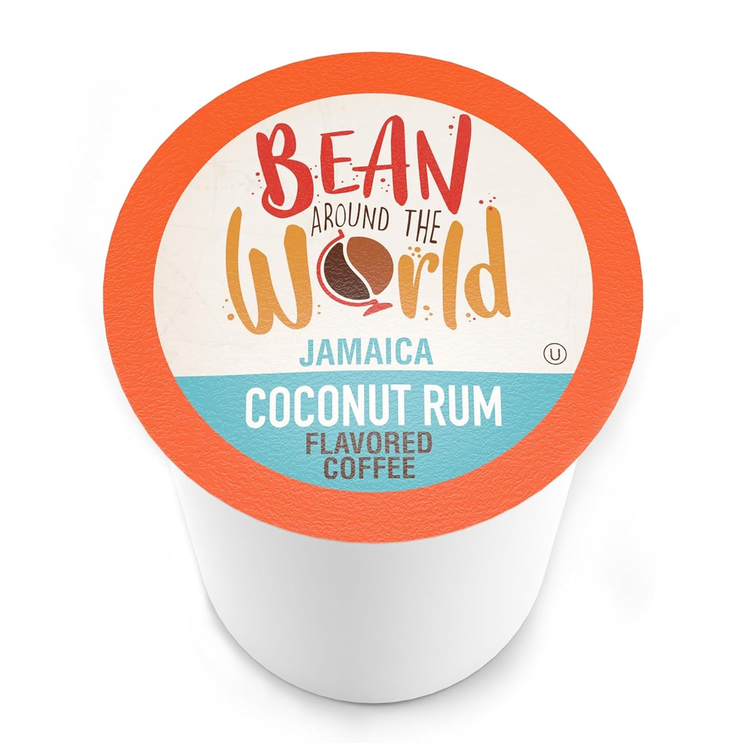 BEAN AROUND THE WORLD Flavored Coffee Compatible With 2.0 Keurig K Cup Brewers, Coconut Rum, 40 Count